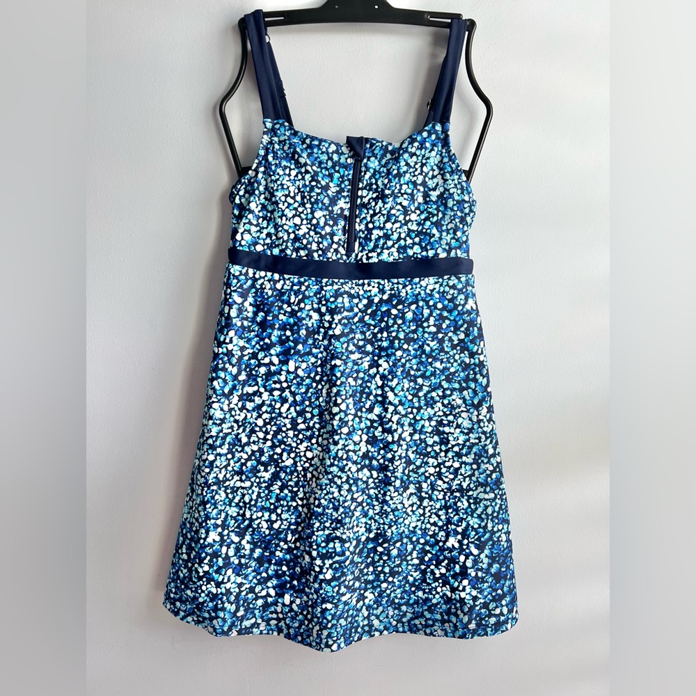 Lands' End Women's Blue Speckled One Piece Swim Top